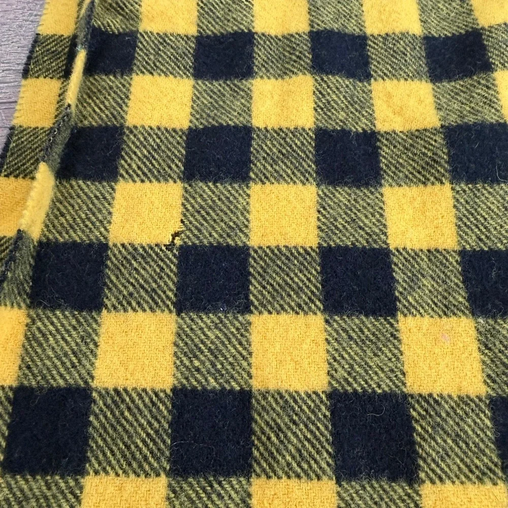 The Gap Plaid Scarf in Yellow Black Lambswool Made in Italy‎